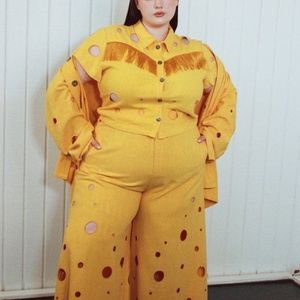 Fashion Brand Swiss Cheese Fringe Blouse XL